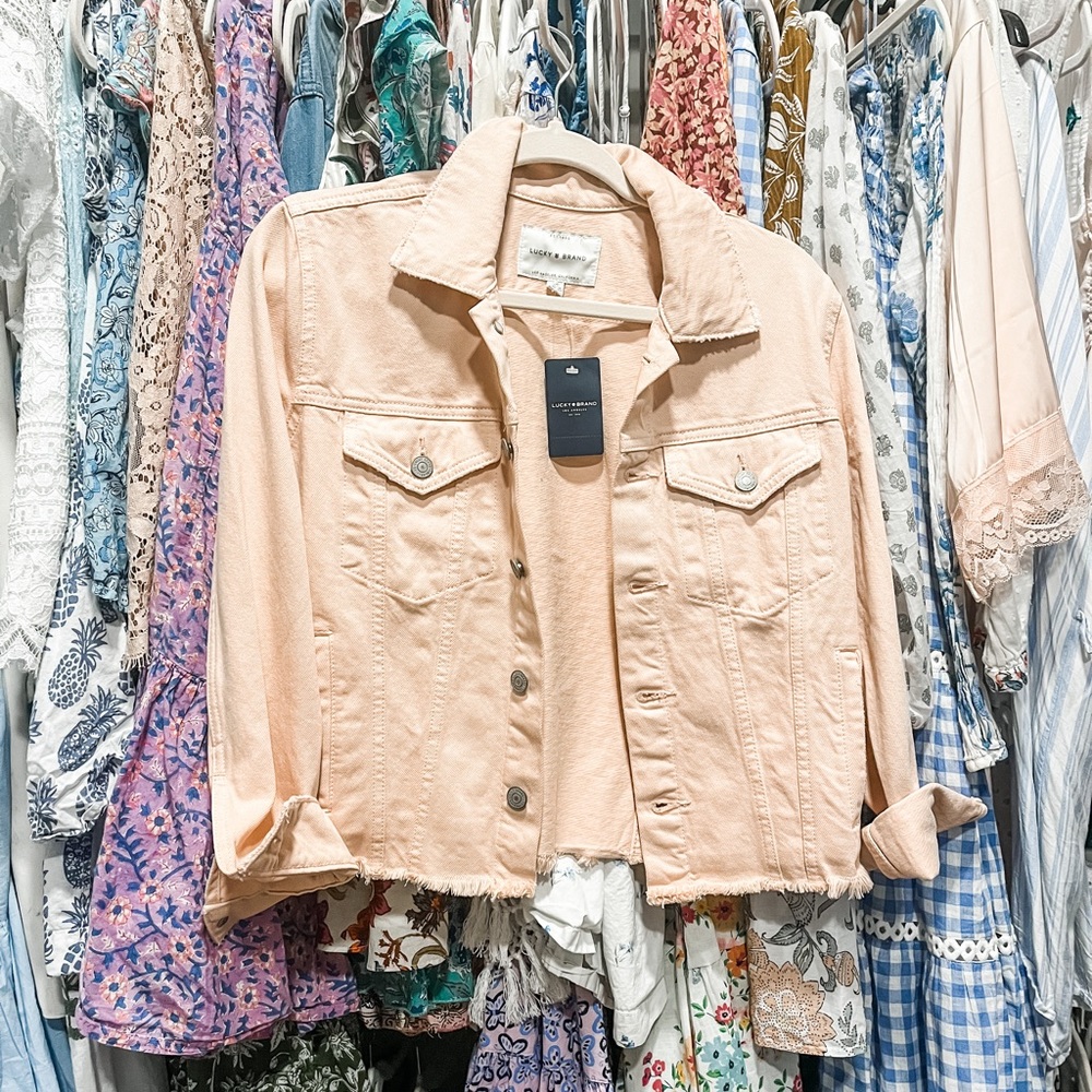 NWT light pink denim jacket